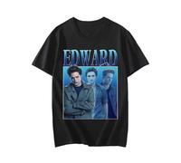 Edward Cullen T-Shirt Cotton Hold on Tight Twilight Saga Robert Pattinson T-Shirts Black M