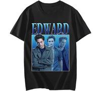 Edward Cullen T-Shirt Cotton Hold On Tight Twilight Saga Robert Pattinson T-Shirts Men Tee Shirt Tops Size M Black