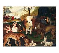 Edward Hicks Peaceable Kingdom Painting Large Wall Art Print Canvas Premium Mural