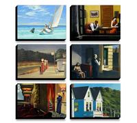 Edward Hopper - Choose your photo - Vintage Iconic Paintings - Bedroom Living room Retro Art - Wrapped Framed Canvas Wall Art (New York Movie, A4 [12 x 8 inch / 30 x 20 cm])