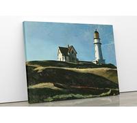 Edward Hopper Lighthouse on the Hill Framed Canvas Wall Art Picture Print Home Decor Living Dining Room (20x14 inch)