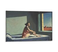 Edward Hopper, Morning Sun - Canvas Print Poster Famous Paintings Aesthetic Cover Poster Design Painting for Living Room Bed Room 20x30inch(50x75cm) Frame-style