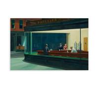 Edward Hopper Nighthawks Americana Canvas Poster Wall Art Decor Print Picture Paintings for Living Room Bedroom Decoration Unframe-style 20x30inch(50x75cm)