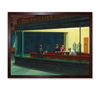Edward Hopper Nighthawks Iconic Painting Art Print Framed Poster Wall Decor 12x16 inch