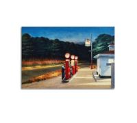 Edward Hopper Painter's Artwork Gas Posters Wall Art Bedroom Prints Home Decor Hanging Picture Canvas 24x36inch(60x90cm)