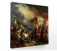 Edward III crossing the Somme, by Benjamin West Canvas Wall Art Square Picture Print - 20 inch wide x 20 inch high (Frame Depth 30mm)