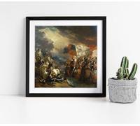 Edward III crossing the Somme, by Benjamin West Stunning Framed Wall Art Picture Print Square - 45cm wide x 45cm high - Black Frame