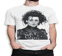 Edward Scissorhands Art T-Shirt, Johnny Depp Tee, Men White White S