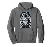 Edward Scissorhands Comic Art Spooky Reflections Pullover Hoodie, Adult Unisex, Asphalt Grey, XX-Large