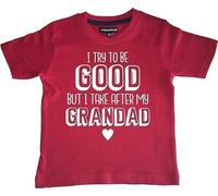 Edward Sinclair | 1-2 Years | I Try to Be Good But I Take After My Grandad | Red T-Shirt | with White Glitter Print