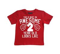 Edward Sinclair |2-3 Years |Red Kids T-Shirt | an Awesome 2 Year Old | White Print