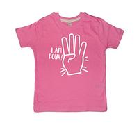 Edward Sinclair 3-4 Years Pink T-Shirt I AM Four with Fingers White Print