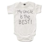 Edward Sinclair 6-12 Months My Uncle is The Best White Bodysuit with Silver Print