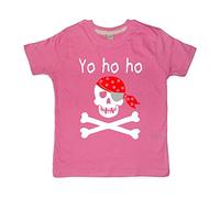 Edward Sinclair 9-11 Years Bubblegum Pink Children's T-Shirt 'YO HO HO' with White, Red & Silver Print