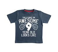 Edward Sinclair | 9-11 Years | Navy T-Shirt | Personalised | This is What an Awesome 9 Year Old Looks Like Name ON The Back | White Print