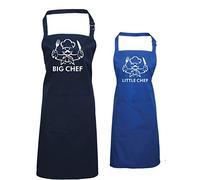 Edward Sinclair Big Chef Little Chef Apron Set - Navy Adult | Royal Child 3/6 with White Prints