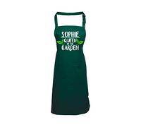 Edward Sinclair Bottle Green Apron Queen of The Garden with Name - White and Green Print
