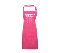 Edward Sinclair Fuchsia Apron in white glitter print 'GRANDMA'S KITCHEN'