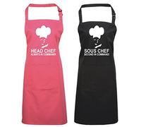Edward Sinclair | Fuchsia HEADCHEF | Black Sous Chef | Matching | Apron | Gift Set
