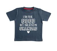 Edward Sinclair | I Try to Be Good | But I Take After My Grandad | Navy | T-Shirt | 1-2 Years | with White Print