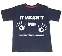 Edward Sinclair It Wasn't Me! Navy 12-13 Years Childrens T Shirt with White Print