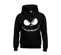 Edward Sinclair| Jack | Skeleton Face | Black Color | White Print | Halloween Hoodie For Adults (XS -34 Size)