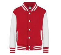 Edward Sinclair | Kids American Style Letterman Varsity/College/Bomber/Baseball | Plain jacket (UK, Age, 9 Years, 11 Years, Regular, Red & White Sleeves)