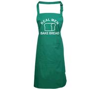Edward Sinclair | Kitchen Chef | Unisex| Real Men Bake Bread | White Print | Green Apron with 1 Pocket