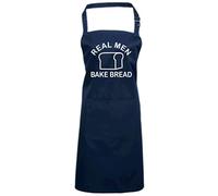 Edward Sinclair | Kitchen Chef | Unisex| Real Men Bake Bread | White Print | Navy Apron with 1 Pocket