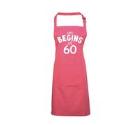Edward Sinclair Life Begins AT 60' Fuchsia Apron 60th Birthday
