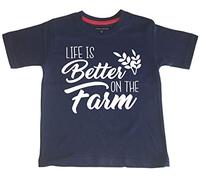 Edward Sinclair 'Life is Better On The Farm' 1-2 Years Navy T Shirt with White Print
