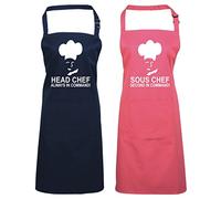 Edward Sinclair NAVY HEADCHEF & FUCHSIA SOUS CHEF | Matching Apron gift set