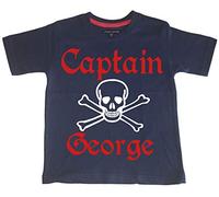 Edward Sinclair | Personalised Captain | 5-6 Years | Navy T-Shirt | White-red Print| Short Sleeve | Please Goto Add Gift Options Enter Name in FreeGiftMessageBox or Send Message to The Seller
