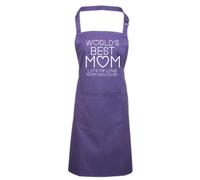 Edward Sinclair | Personalised World's Best Mum | Purple Apron | (Please Goto Add Gift Options Enter name in FreeGiftMessageBox or send message to the seller once purchased)