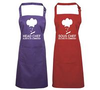Edward Sinclair PURPLE | HEADCHEF & | RED SOUS CHEF | Matching | Apron gift set