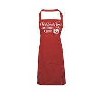 Edward Sinclair Red 'Christmas TIME, Gin, Tonic & Lime' Apron with White Print