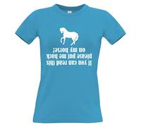 Edward Sinclair Sapphire Womens Fitted M(10) t-Shirt 'IF You CAN Read This Please Put ME Back ON My Horse!'