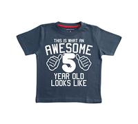 Edward Sinclair |This is What an Awesome 5 Year Old Looks Like | 5th Birthday |Navy Color | White Print| Kids T-Shirt (5-6 Years) |(Awesome Collections)