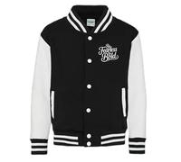 Edward Sinclair | Unisex American Style Letterman Varsity/College/Bomber/Baseball | Be Bold Be Fearless jacket (UK, Alpha, S, M, Regular, Regular, Jet Black & White Sleeves)