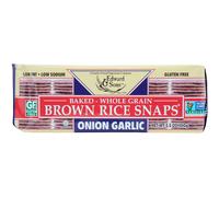 Edward & Sons, Baked Whole Grain Brown Rice Snaps, Onion Garlic, 3.5 oz (100 g)