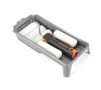 Edward Tools 7 Piece 4” Paint Roller Kit - Includes Acrylic, Polyester and Foam Covers - Deluxe Plastic Paint Tray - Ergo-Grip Frame with Rubber Handle