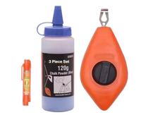 Edward Tools Chalk Line Tool Set - 3 Piece Set with 100 Ft Line, Blue Chalk, Latch Hook, Line Level