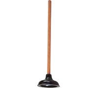 Edward Tools Classic Toilet Plunger with Wood Handle - 6” Rubber Force Cup Head for Precision Power to Unclog Toilets + Drains - 23 1/4” Long - for Bathroom, Kitchen, Sink, Solid Wood Handle