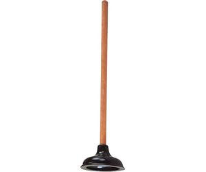 Edward Tools Classic Toilet Plunger with Wood Handle - 6” Rubber Force Cup Head for Precision Power to Unclog Toilets + Drains - 23 1/4” Long - for Bathroom, Kitchen, Sink, Solid Wood Handle