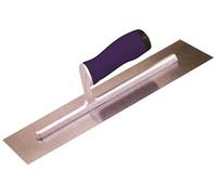 Edward Tools Finishing Trowel for Cement and Concrete 12" x 4" - Tempered Carbon Steel - Lightweight Alloy mounting - Ergonomic Soft Rubber Handle for Less Fatigue