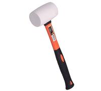 Edward Tools White Rubber Mallet Hammer - Non marking - Durable Eco-Friendly Hammer for Flooring, Camping, Tent Stakes, Woodworking, Pavers - Ergo Grip Handle - Flat Surface Head (16 oz)