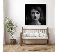 Edwardian Ballerina Canvas Warren Reed - Designer Black W30 inch x H30 inch