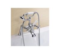 Nes Home Edwardian Deck Mounted Bath Shower Quarter Turn Mixer Tap Cross Handle