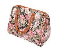 Edwardian Nanny Bag Accessory - Floral Patterned Bag with Zip and Leather-Look Handles - Adults Ladies Womens World Book Day Fancy Dress Costume Accessory