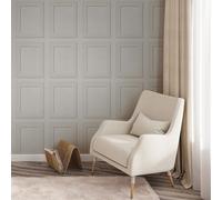 Edwardian Panel Vinyl Textured Wallpaper Anaglypta White One Size